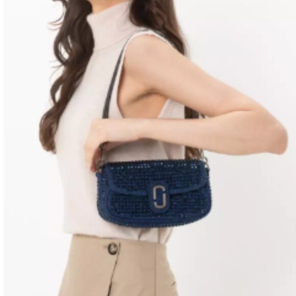 NWT!NEW!Marc Jacobs The Crystal Denim Clover Shoulder Bag -2 straps 3 uses - Picture 10 of 10